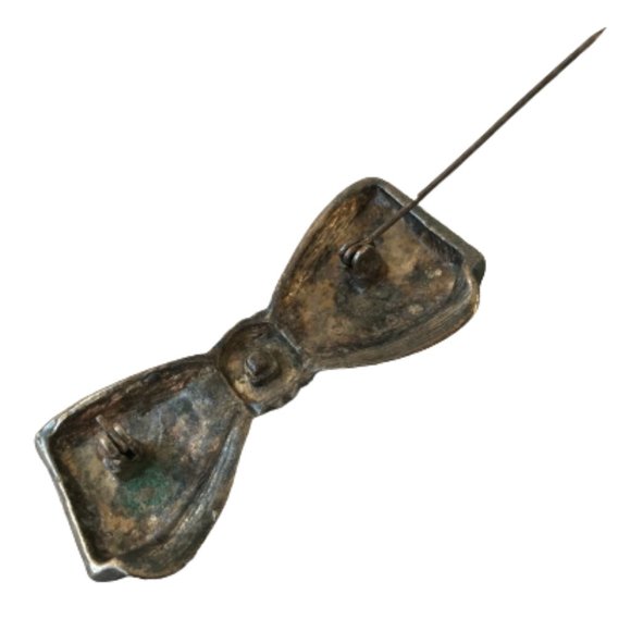 Vintage Silver Bow Fun Classic Retro Pin Brooch - Picture 5 of 6